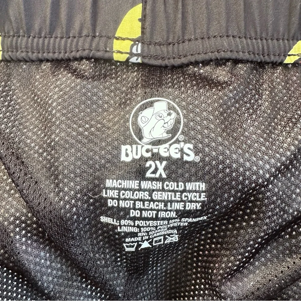 Buc-cee's | Black And Yellow Logo Swim Trunks | Size 2X